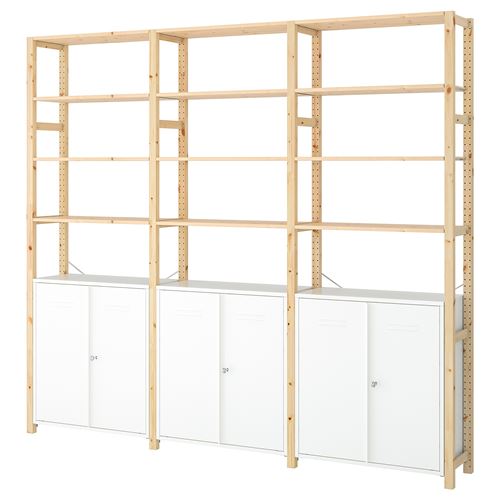 shelving unit with cabinet