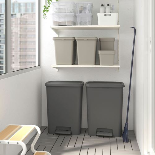 IKEA - KNÖCKLA, waste bin, dark grey, 50 l