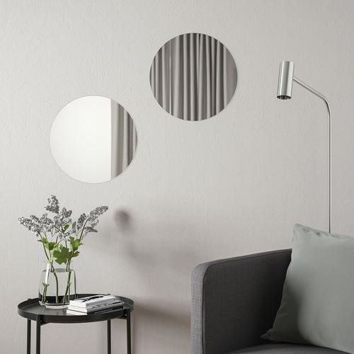 IKEA - BLASER, round mirror, colourless, 38 cm