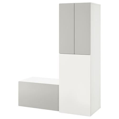 IKEA - SMASTAD, children wardrobe combination, white/grey, 150x57x196 cm