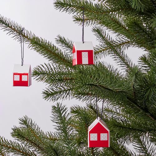 IKEA - VINTERFINT, hanging decoration, red/white, 4x5 cm