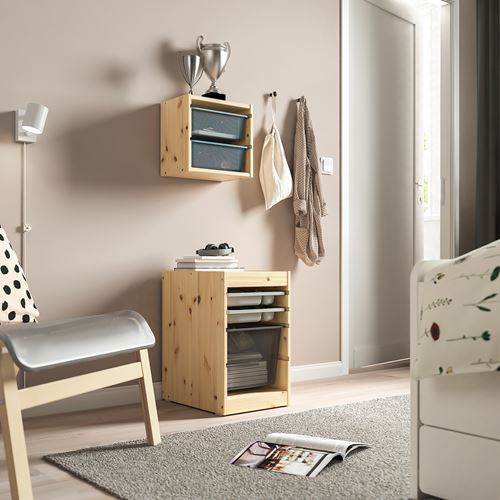 IKEA - TROFAST, storage-unit, pine/gray, 32x44x52 cm