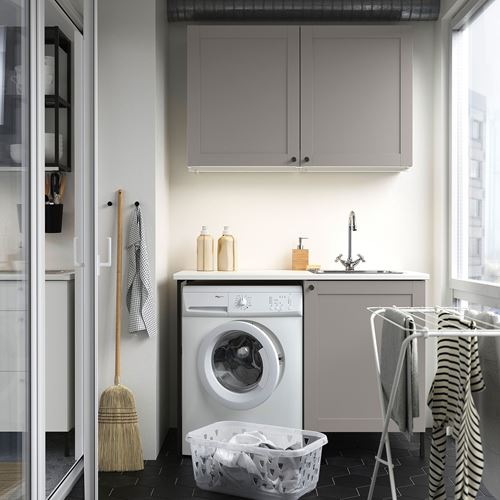 IKEA - ENHET, cabinet combination for laundry room and bathroom, anthracite-gray, 139x63.5x87.5 cm