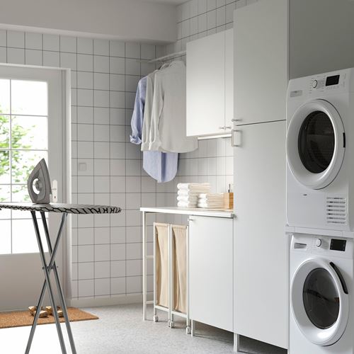 IKEA - ENHET, cabinet combination for laundry room and bathroom, white, 190x63.5x222.5 cm