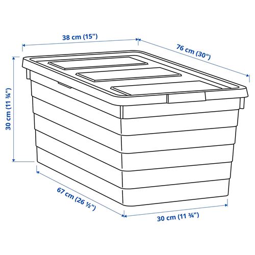 IKEA - SOCKERBIT, box with lid, white, 38x76x30 cm