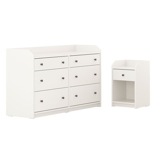 IKEA - HAUGA, bedroom furniture combination, white, 134x84 cm