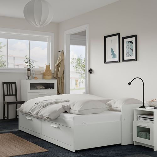 IKEA - BRIMNES, bedroom furniture combination, white, 80x200 cm