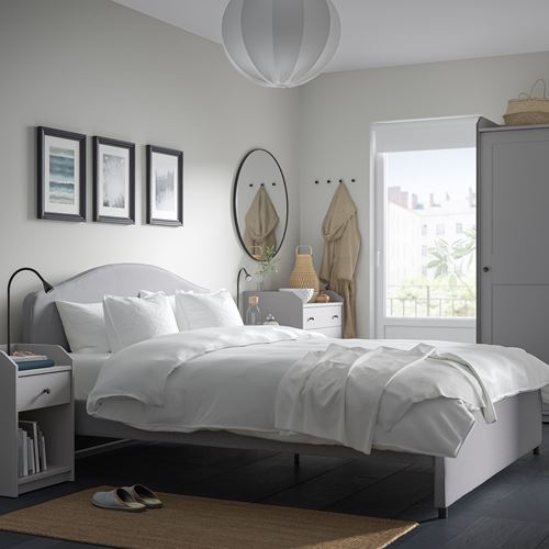 IKEA - HAUGA, bedroom furniture combination, vissle grey, 160x200 cm