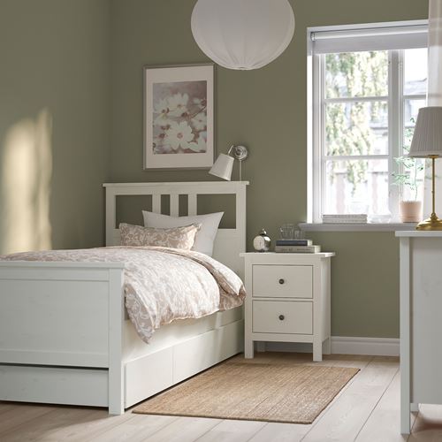 IKEA - HEMNES/LINDBADEN, single bed base, white varnish, 90x200 cm