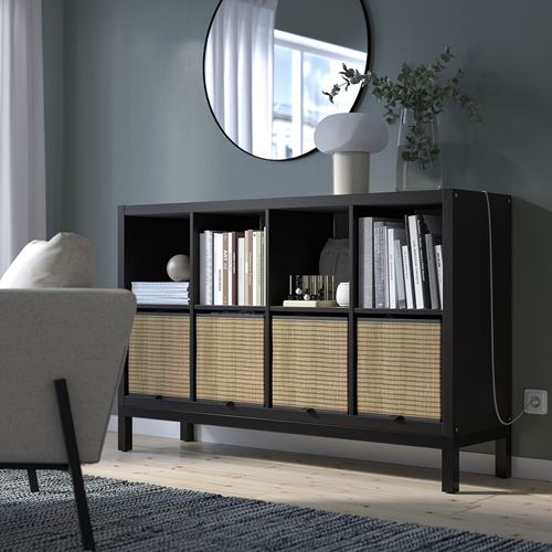 IKEA - KALLAX, Open Shelving Unit, black-brown/black, 147x94 cm