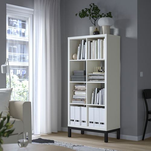 IKEA - KALLAX, Open Shelving Unit, white/black, 77x164 cm