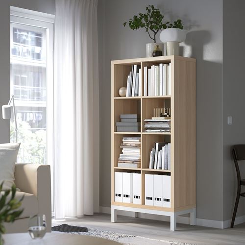 IKEA - KALLAX, Open Shelving Unit, white stained oak effect/white, 77x164 cm