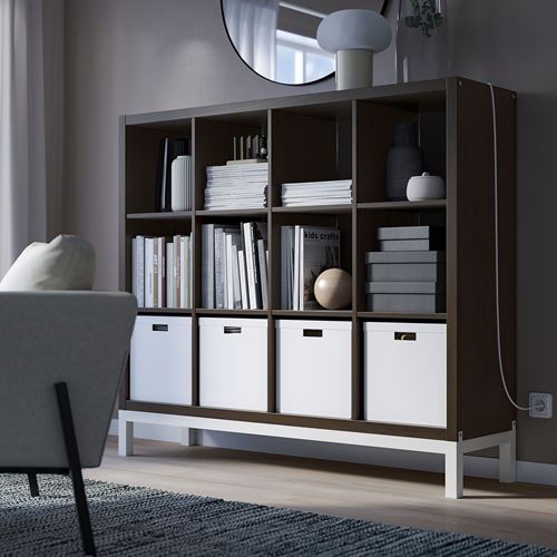 IKEA - KALLAX, Open Shelving Unit, black-brown-white, 147x129 cm