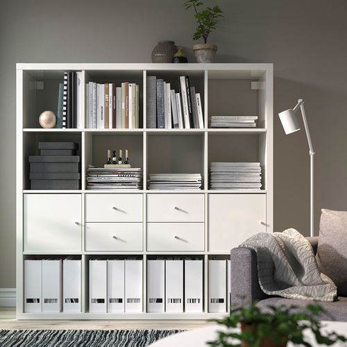 IKEA - KALLAX, Open Shelving Unit, high-gloss white, 147x147 cm