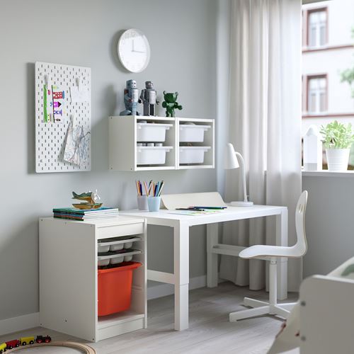 IKEA - TROFAST, storage-unit, white/grey/orange, 34x44x55 cm