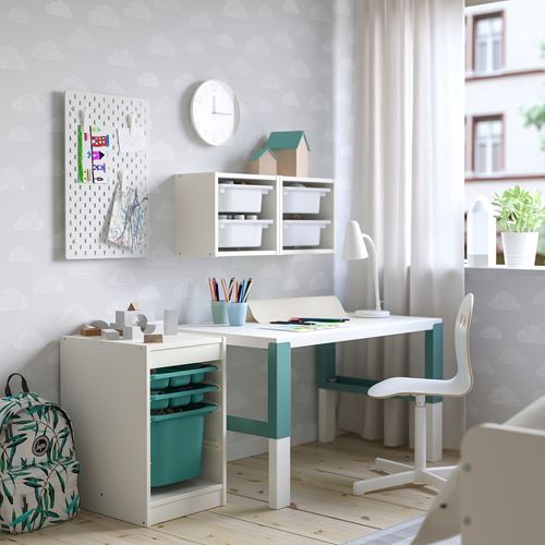 IKEA - TROFAST, storage-unit, white/turquoise, 34x44x55 cm