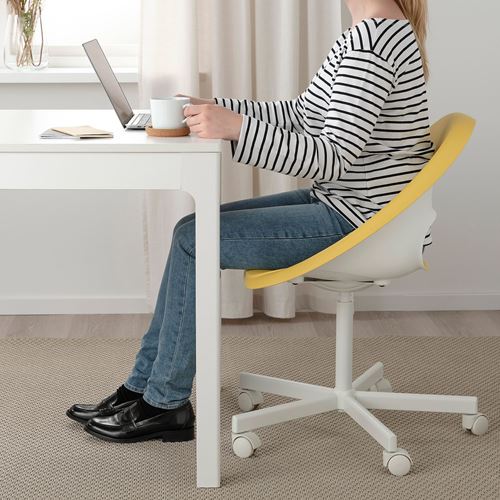 IKEA - ELDBERGET/MALSKAR, office chair, yellow-white