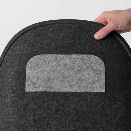 IKEA - PYNTEN, seat pad for office chair, dark grey, 41x43 cm