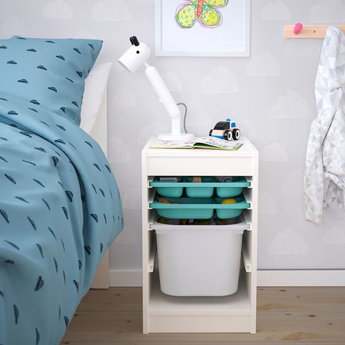 IKEA - TROFAST, storage-unit, white/turquoise, 34x44x55 cm