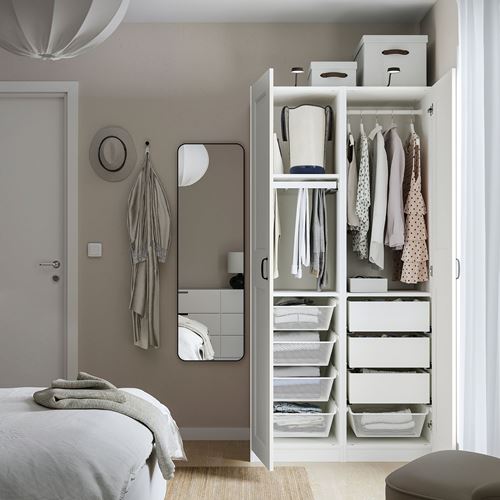 IKEA - PAX/GRIMO, PAX wardrobe, white, 100x60x201 cm