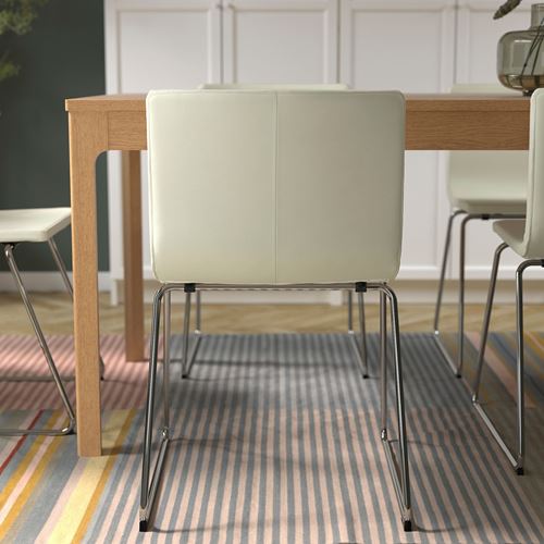 IKEA - BERNHARD, döşemeli sandalye, krom kaplama-mjuk beyaz