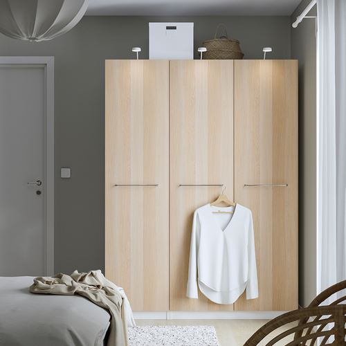 IKEA - PAX/FORSAND, PAX gardırop, beyaz-ağartılmış meşe görünümlü, 150x60x201 cm