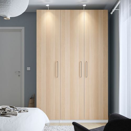 IKEA - PAX/FORSAND, PAX gardırop, beyaz-ağartılmış meşe görünümlü, 150x60x236 cm