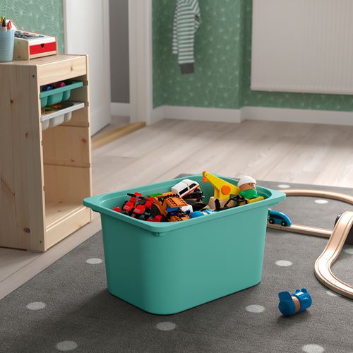 IKEA - TROFAST, storage-unit, pine-turquoise-gray, 32x44x52 cm