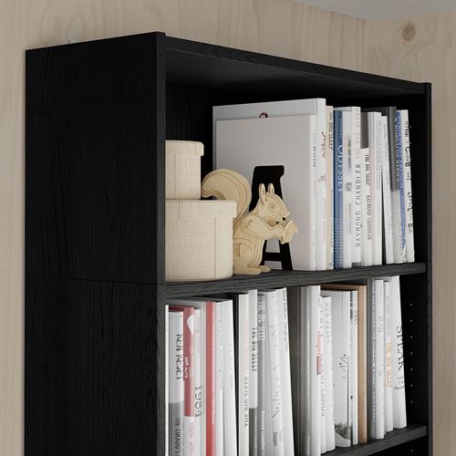 IKEA - BILLY, height extension unit, blackbrown, 80x28x35 cm