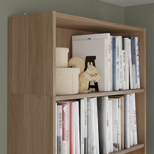 IKEA - BILLY, height extension unit, oak effect, 80x28x35 cm