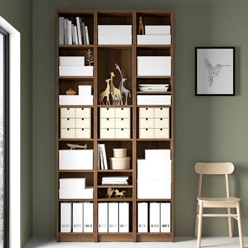 IKEA - BILLY, bookcase, brown walnut effect, 120x28x237 cm