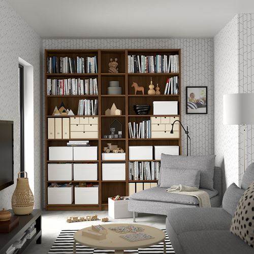 IKEA - BILLY, bookcase, brown walnut effect, 200x28x237 cm