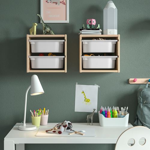 IKEA - TROFAST, children wall shelf, white stained pine, 32x21x30 cm