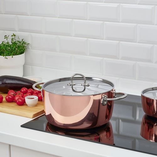 IKEA - FINMAT, copper pot, copper-stainless steel, 5 l