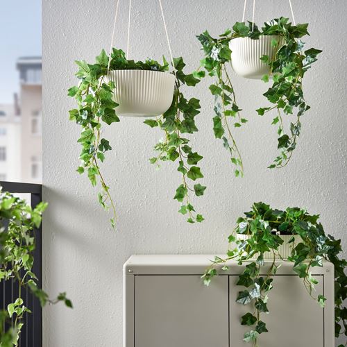 IKEA - APPELROS, hanging planter, off white, 27 cm