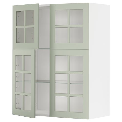 IKEA - METOD, mutfak duvar dolabı, STENSUND açık yeşil, 80x100 cm