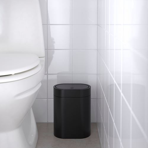 IKEA - BROGRUND, touch top bin, black, 4 l