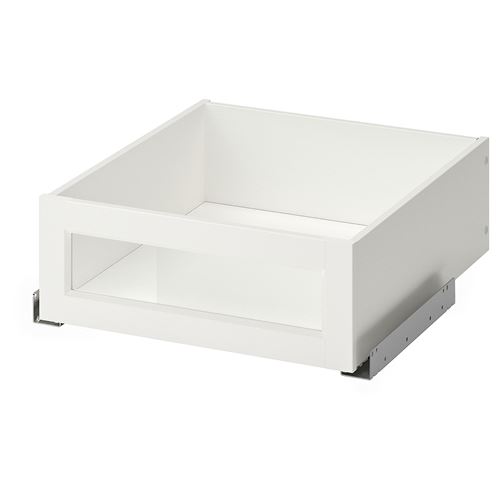 IKEA - KOMPLEMENT, çerçeveli cam panelli çekmece, beyaz, 50x58 cm