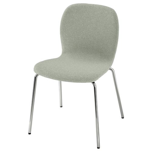 IKEA - KARLPETTER/SEFAST, upholstered chair, Gunnared light green/chrome-plated