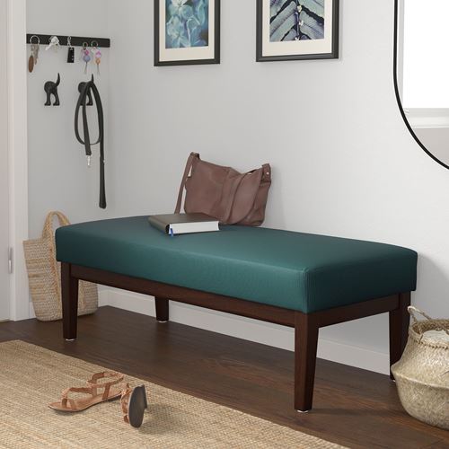 IKEA - EKENASET, bench, kelinge grey/turquoise, 112 cm