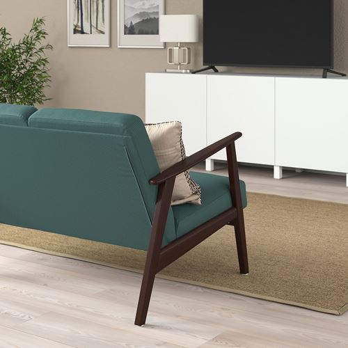 IKEA - EKENASET, 3-seat sofa, kelinge grey/turquoise