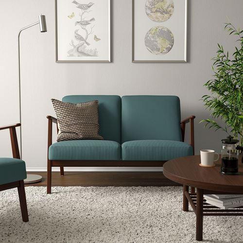 IKEA - EKENASET, 2-seat sofa, kelinge grey/turquoise