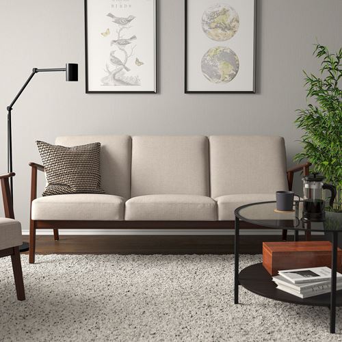 IKEA - EKENASET, 3-seat sofa, kilanda light beige