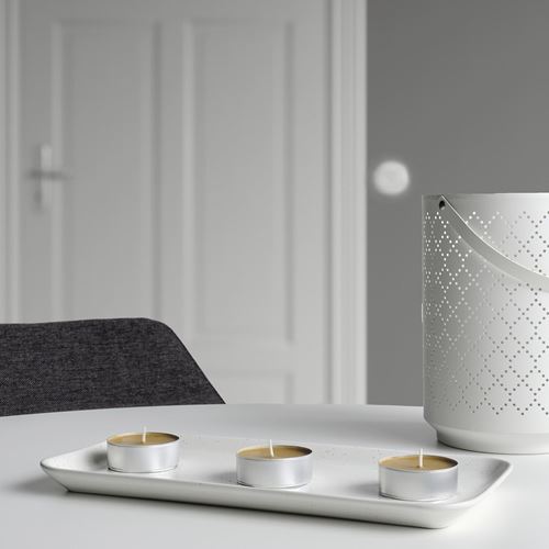 IKEA - SINNESRO, candle dish, white, 16x33 cm