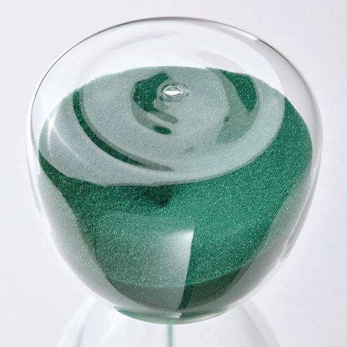 IKEA - EFTERTANKA, decorative hourglass, transparent glass-green, 15 cm
