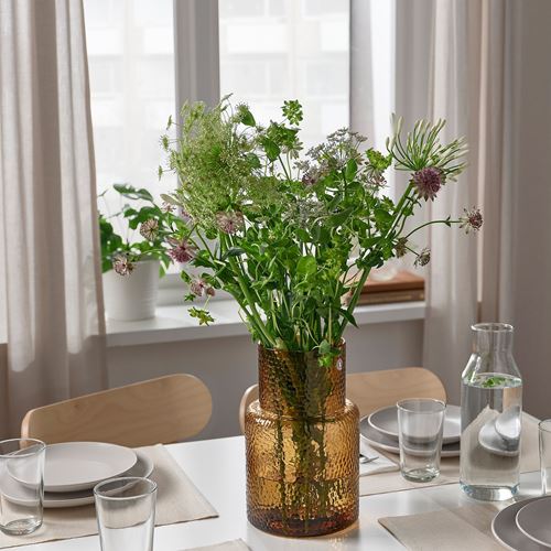 IKEA - KONSTFULL, vase, brown, 26 cm