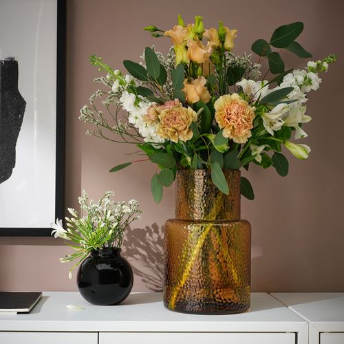 IKEA - KONSTFULL, vase, brown, 26 cm