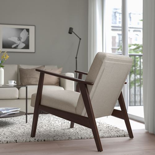 IKEA - EKENASET, armchair, kilanda light beige