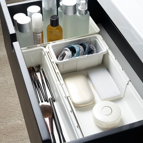IKEA - KACKLA, growable box, white, 25-38x19 cm