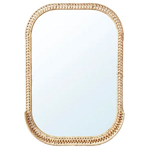 IKEA - SOMMARBO, wall mirror, rattan, 53x76 cm